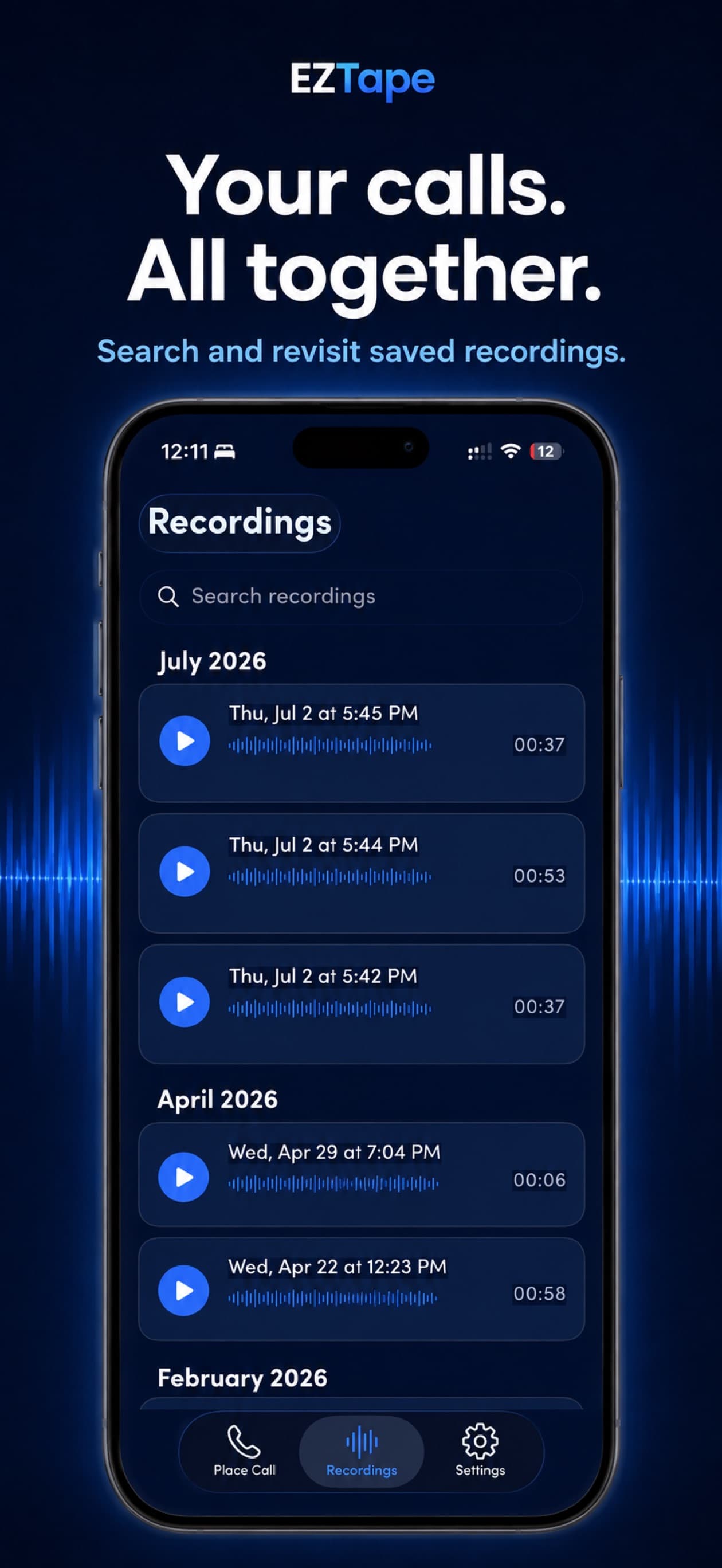 Call Recorder: saved recordings